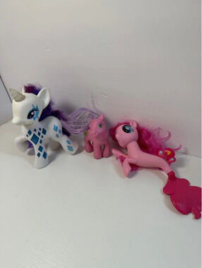 Hasbro My Little Pony Lot – Rarity Light-Up Figure, Pinkie Pie Mermaid & G3 Pony